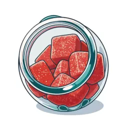 Illustration gummies10mgcerise