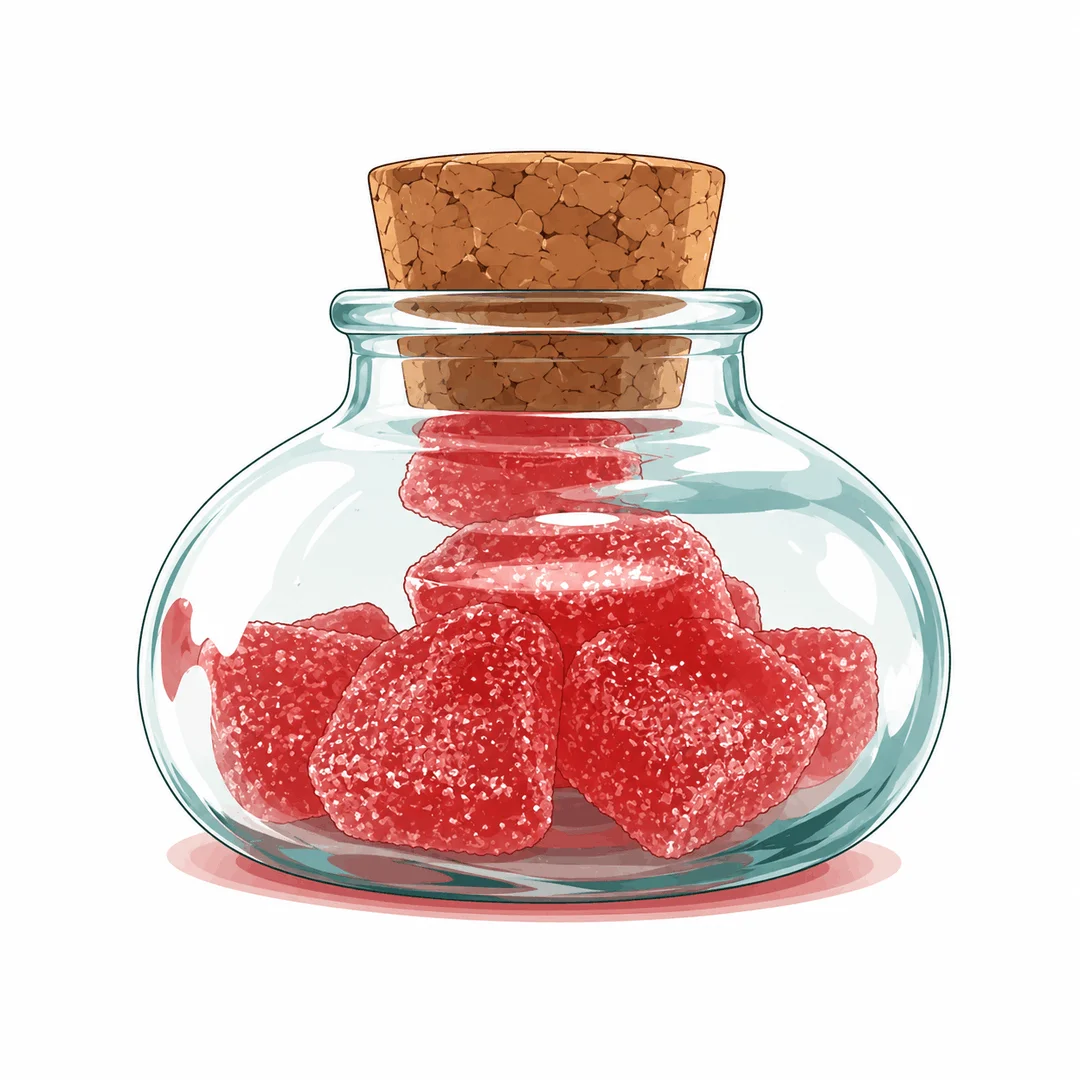 Illustration gummies10mg cerise
