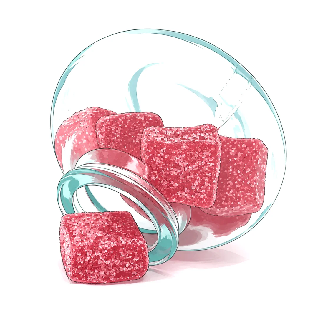 Illustration gummies10mg framboise