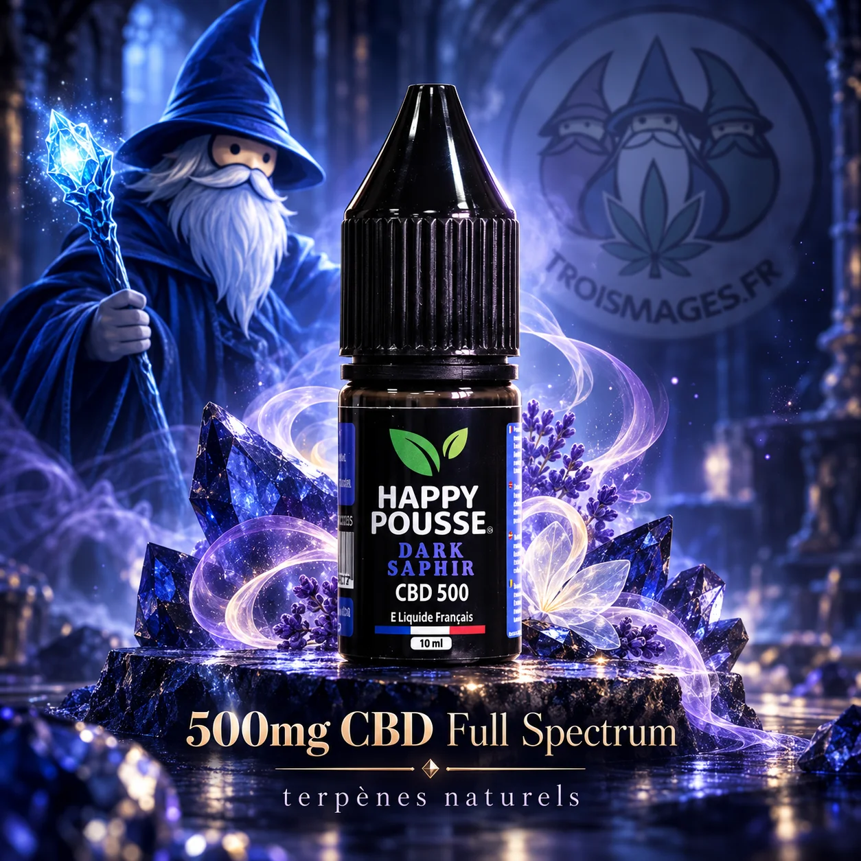 Illustration ELiquideDarkSaphirHappyPousse CBD